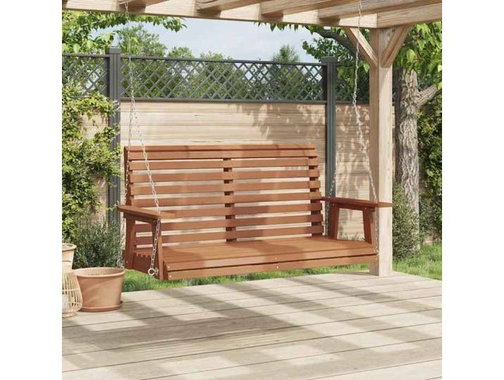 Desginer Bain de soleil - UU - Banc de balançoire de jardin - chaînes en métal bois massif sapin CC97