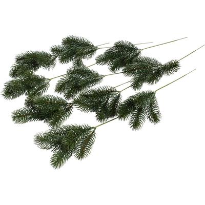Kunstzweig BOTANIC-HAUS "Tannenpick Nisse", grün, B:13cm H:35cm T:10cm Ø:13cm, Kunststoff, Kunstpflanzen, Kunstzweig