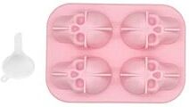 KitchenNation Skull Ice Block Mold, Skull Shape Whiskey Ice Block, Silicone Skull Ice Grid, Creative Ice Model For Bar pink