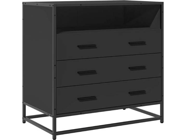 vidaXL - Ladekast - 70x41x70 - cm - bewerkt - hout - zwart