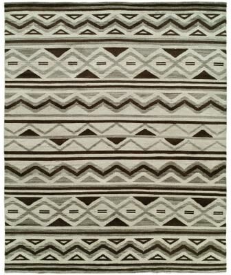 KALATY Traditional Grey Hand-Knotted Wool Area Rug