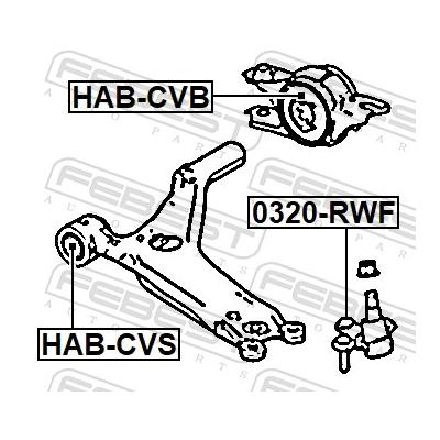 FEBEST Lagerung, Lenker HAB-CVB Vorderachse für HONDA