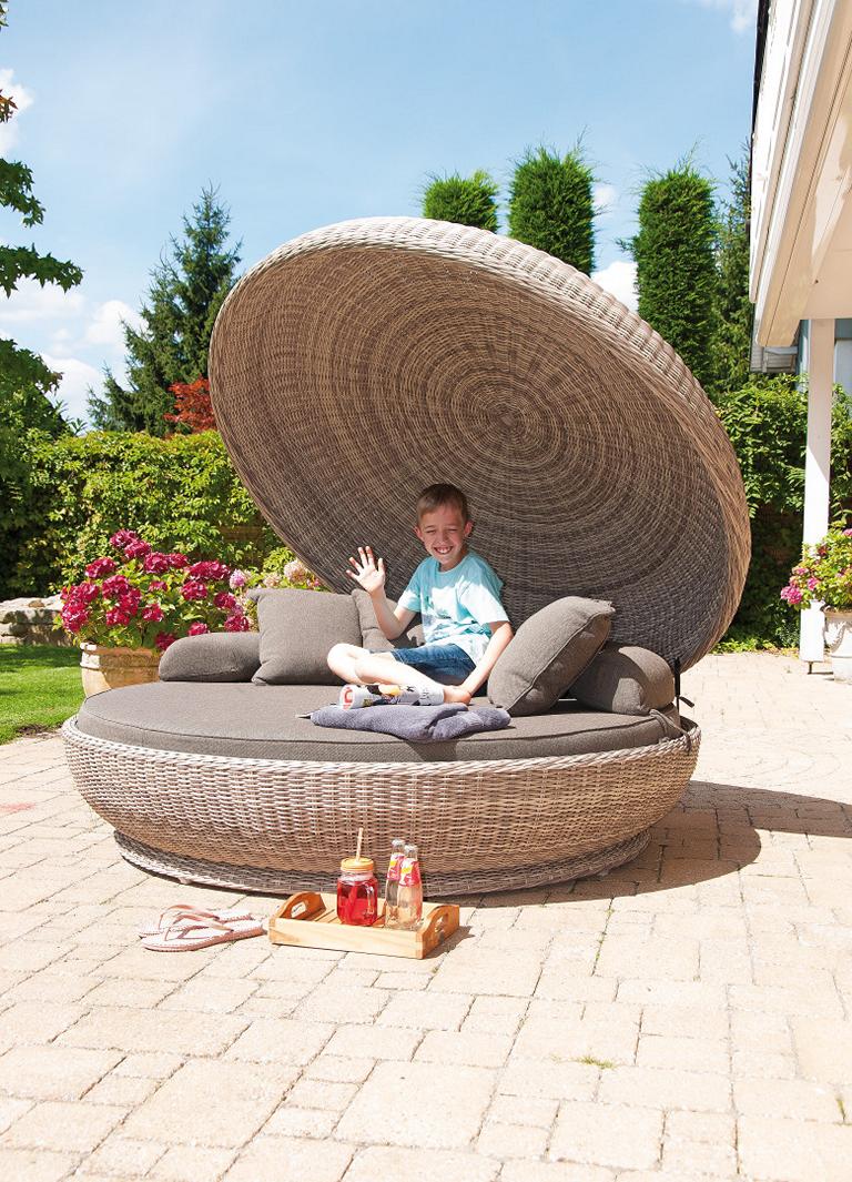 MUESING Lounge-Insel Oyster Alu/KS-Geflecht whit e-coral, inkl. Kissen SonnenPartner 16905970