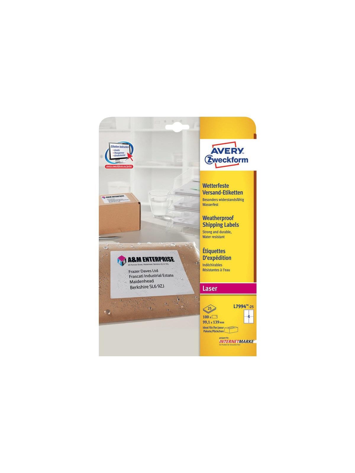 Avery Zweckform L7994 - shipping labels - 100 label(s) - 99.1 x 139 mm