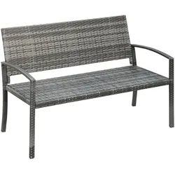 Outsunny Outsunny Gartenbank, 2-Sitzer Sitzbank in Rattanoptik Parkbank bis 320 kg Stahl