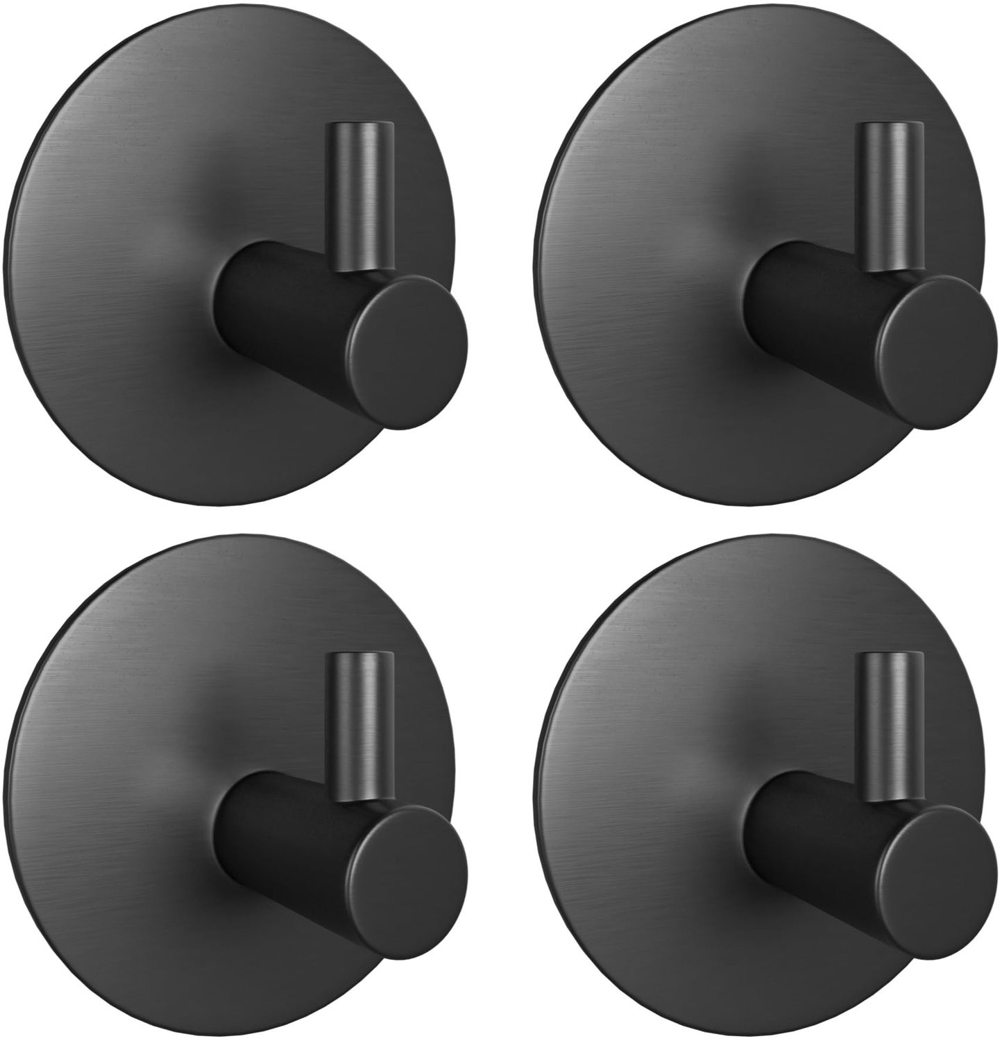 Set van 4 zelfklevende handdoekhaken van RVS