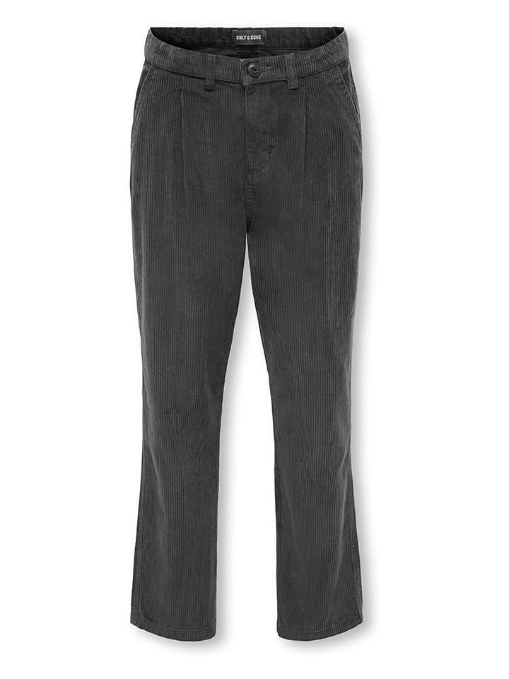 ONLY & SONS Junior Cordhose "Toby" in Anthrazit - 176