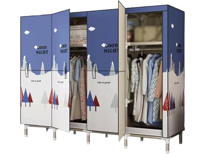 LoiYtrd Tragbarer, platzsparender Schrank aus verdicktem Stahlrohr(215cm,C)