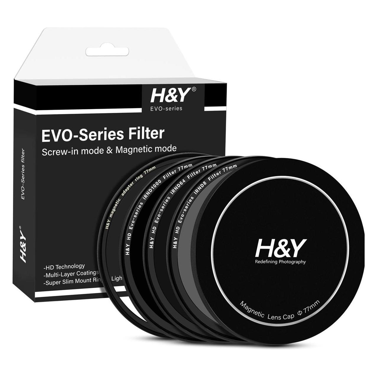 H&Y HD EVO ND Landschaft Filter-Set 77mm (77 mm, ND- / Graufilter) (HY-ENK77)