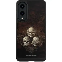 Nivocase Hülle für Samsung Galaxy S25 Edge Handyhülle NIVOcore Case Schwarz Art Gothic Totenköpfe (Samsung Galaxy S25 Edge), Smartphone Hülle, Schwarz