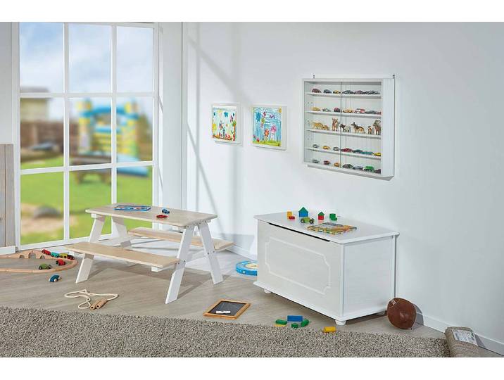 Truhe Emel 89 x 53 x 47cm Weiß/Weiß