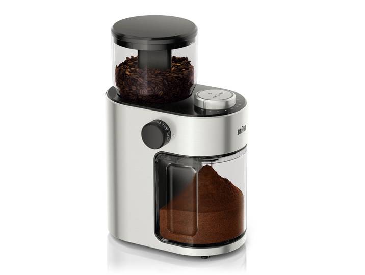 BRAUN Kaffeemühle Fresh-Set Kaffeemühle KG 7070 - 15 Einstellungen, 220 g Behälter , schwarz, B:13cm H:27cm T:19cm, Kaffeemühlen, 2-12 Kaffeetassen Einstellungen, Überhitzungsschutz, Kaffeemühle