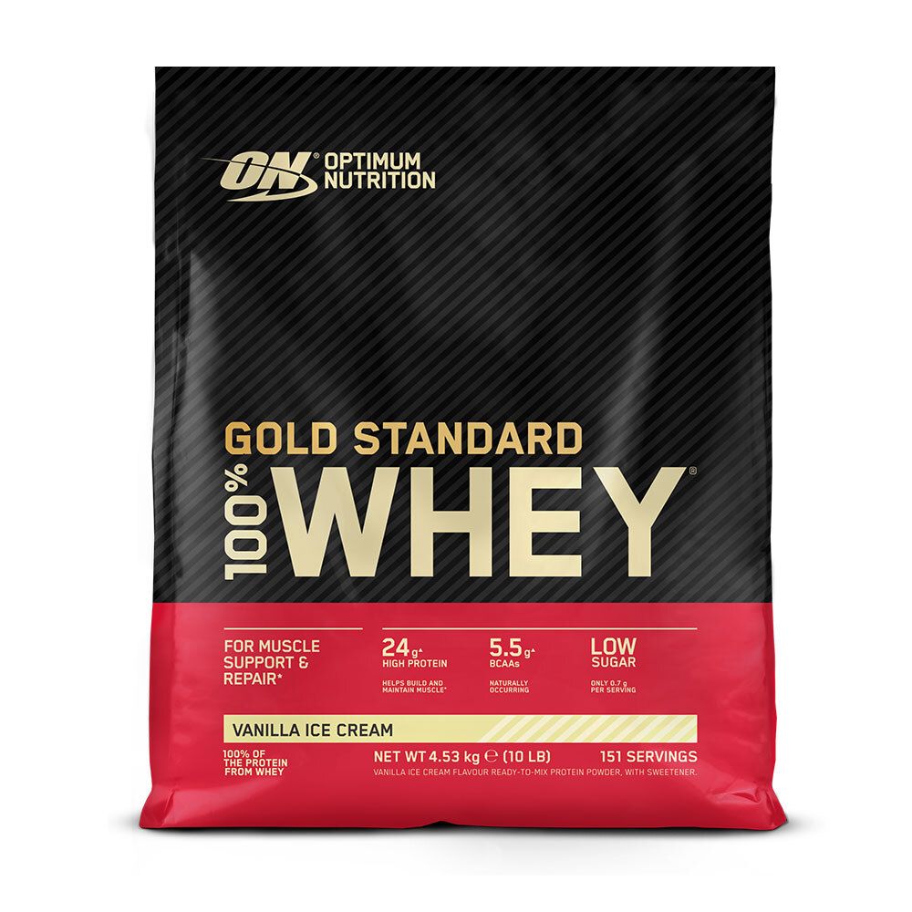 Optimum Nutrition 100 % Whey Gold Standard, Vanilla Ice Cream, Pulver 4530 g Puder