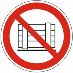 Verbotsschild - nichts abstellen oder lagern nach ISO 7010