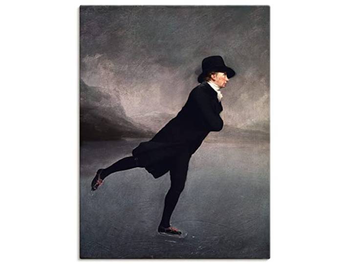 ARTLAND Wanddeko Leinwand Bilder Wandbild 45x60 cm See Eis Pfarrer Robert Walker beim Eislaufen auf dem Duddingston Loch 1795 Romantik Sir Henry Raeburn T6JW