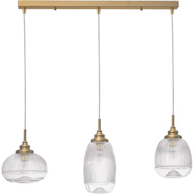 NOVA LUCE Hängeleuchten "MOND", gold (goldfarben), 3, Ø 18cm H: 120cm, 1 Stk., Leuchten, Ohne Beleuchtung