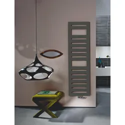 Zehnder Design-Heizkörper Metropolitan Spa Mixbetrieb, Anthrazit, 1750x39x500 mm, höhenverstellbare Handtuchaufnahme, Pulverlackierung RAL 9016, Anschluss Vorlauf/Rücklauf 2 x 1/2, Schutzart IP44