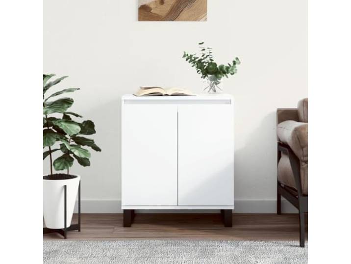 RJPLMFV Anrichte, weiß, 60 x 35 x 70 cm, aus Holz Stabile Eisenbeine, großer Stauraum, leicht zu reinigende Oberfläche, ideal für Ausstellungen