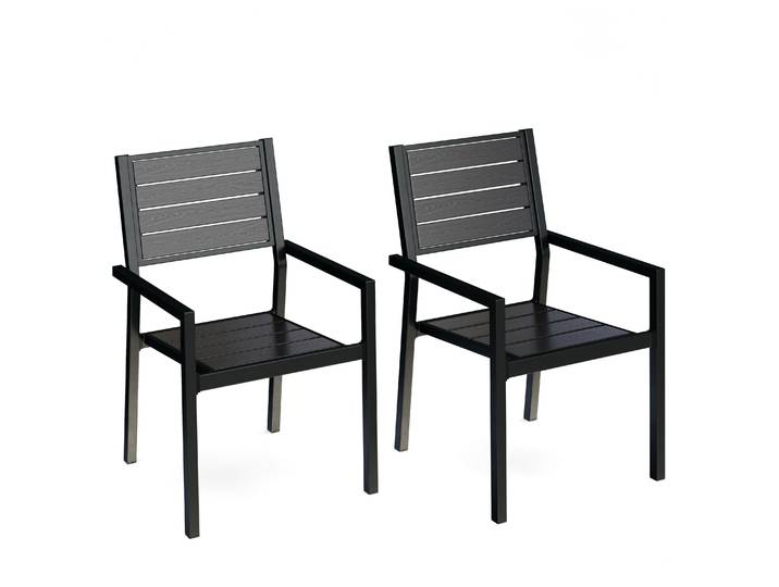 Gartenstuhl PELO 2er Set schwarz