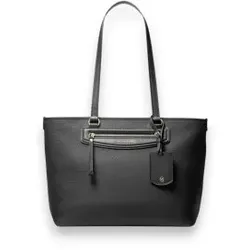 Michael Kors für Damen. 30S6GTVT2L Schwarze mittelgroße Jet Set Travel Tote-Tasche aus genarbtem Leder (OSFA), Lässig