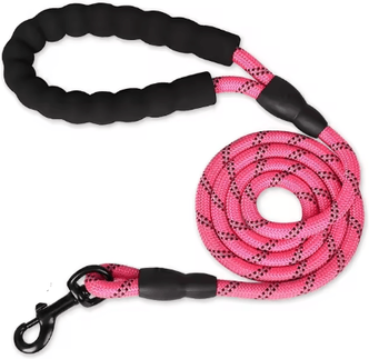 Inspire Picks GripMax Reinforced Dog Leash With Soft Comfort Handle pink 1.2cm 3m