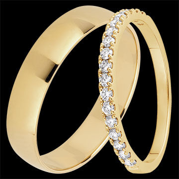 Edenly Atelier & Bettina Trauring-Duo â€“ Gelbgold & Diamanten â€“ 9-karÃ¤tiges
