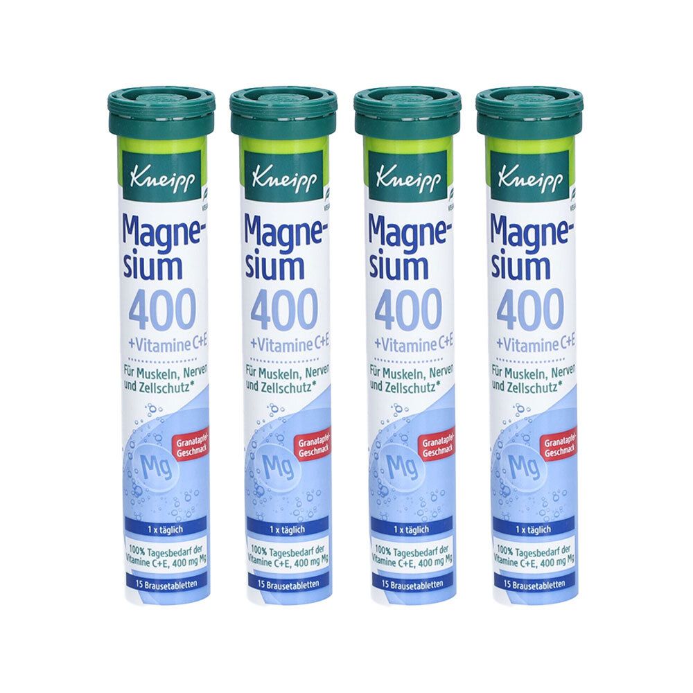 Kneipp Magnesium 400+C+E Brausetabletten 4x 4x15 St