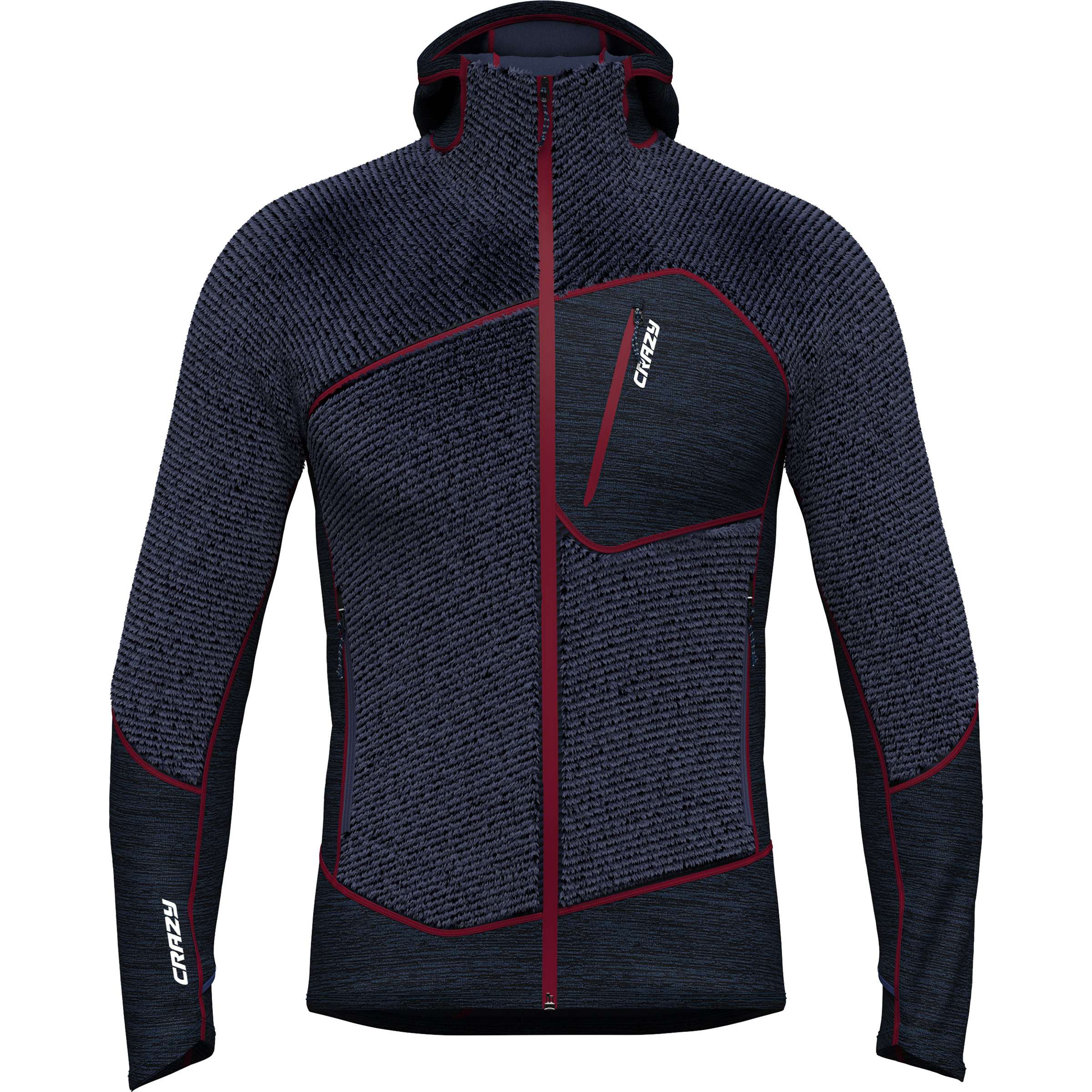 Crazy Zenith Herren Fleecejacke schwarz Größe XL Trekking Elastisch