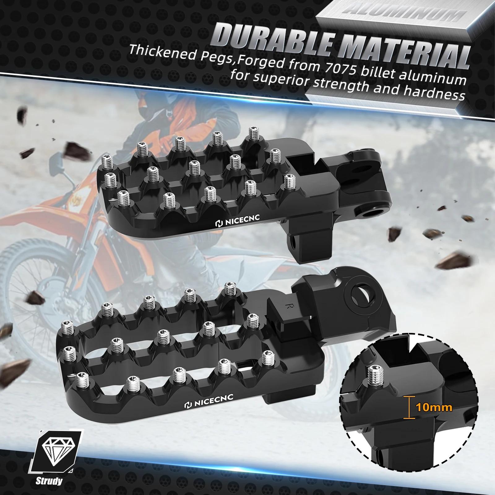 Verstellbare Motorrad-Fußrasten - Fußstützen - 20 mm tiefer - 7075-Aluminium - Schwarz - Für 701 Enduro/Supermoto, 690 Enduro R/SMCR, 790/890 Adventure