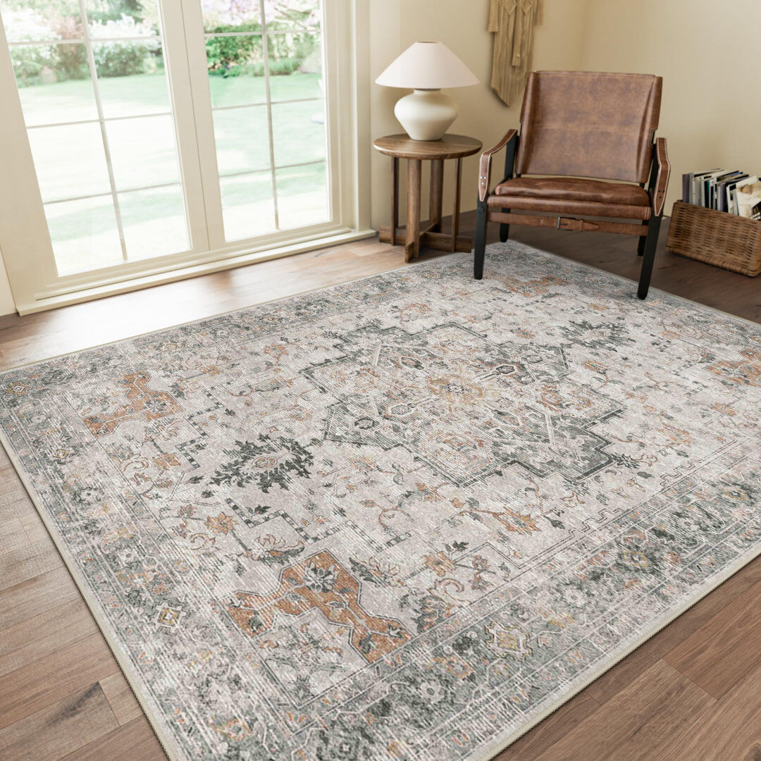 Latitude Vive Oriental Performance Machine Washable Non Slip Indoor Area Rug Grey;Beige;Brown Rectangle 160 x 230cm