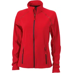 James & Nicholson Damen Struktur Fleece Jacke Fleece-Jacke JN596 red/carbon L