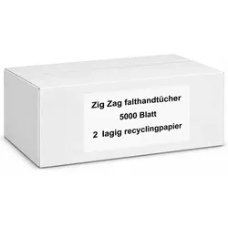 Falthandtücher paperdi 5000 Blatt 2 lagig 25x21 cm Papierhandtuch 100% Recycling in ZZ/V-Falzung, 2-lagig