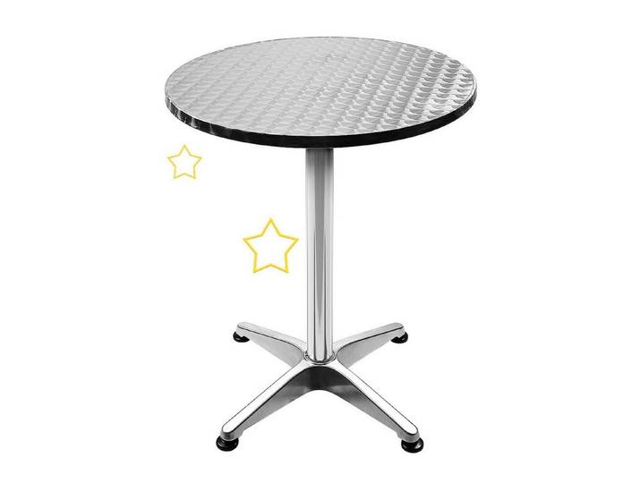 LuxusKollektion Bistrotisch Bistrotisch höhenverstellbar klappbar 2in1 60x60cm (1-St)