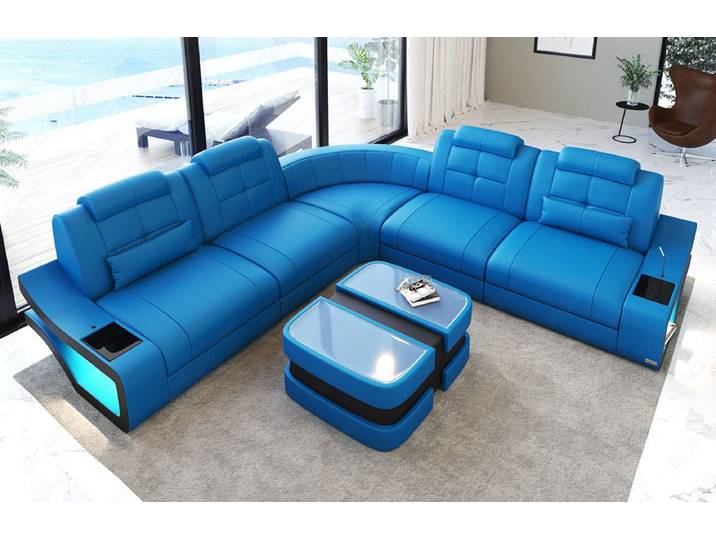 Ecksofa Elena Lang L-Form aus Leder
