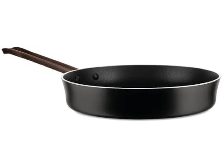 Alessi edo PU113/24 B Poêle à manche long en aluminium avec revêtement antiadhésif Manche en acier inoxydable avec revêtement PVD Marron