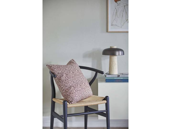 Coussin carré en popeline de coton Willow chocolat