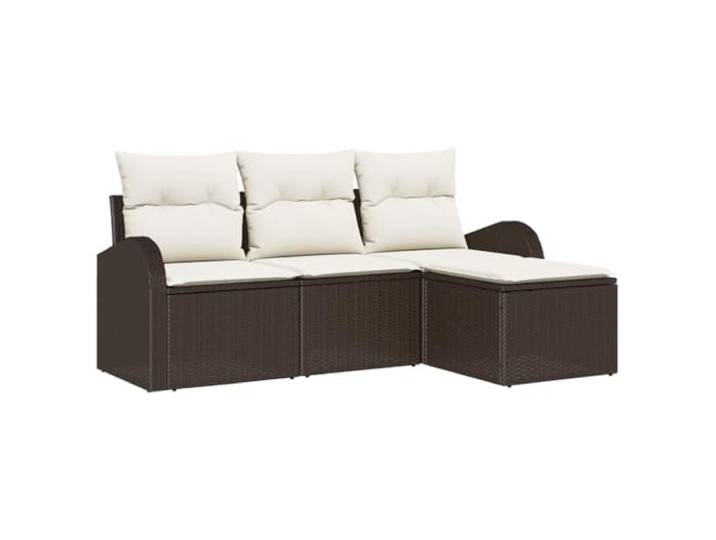 Makastle Sofa-Set mit Kissen, Braun und Weiß, 124 x 62 x 85 cm, 33 kg, Modular, Montage erforderlich