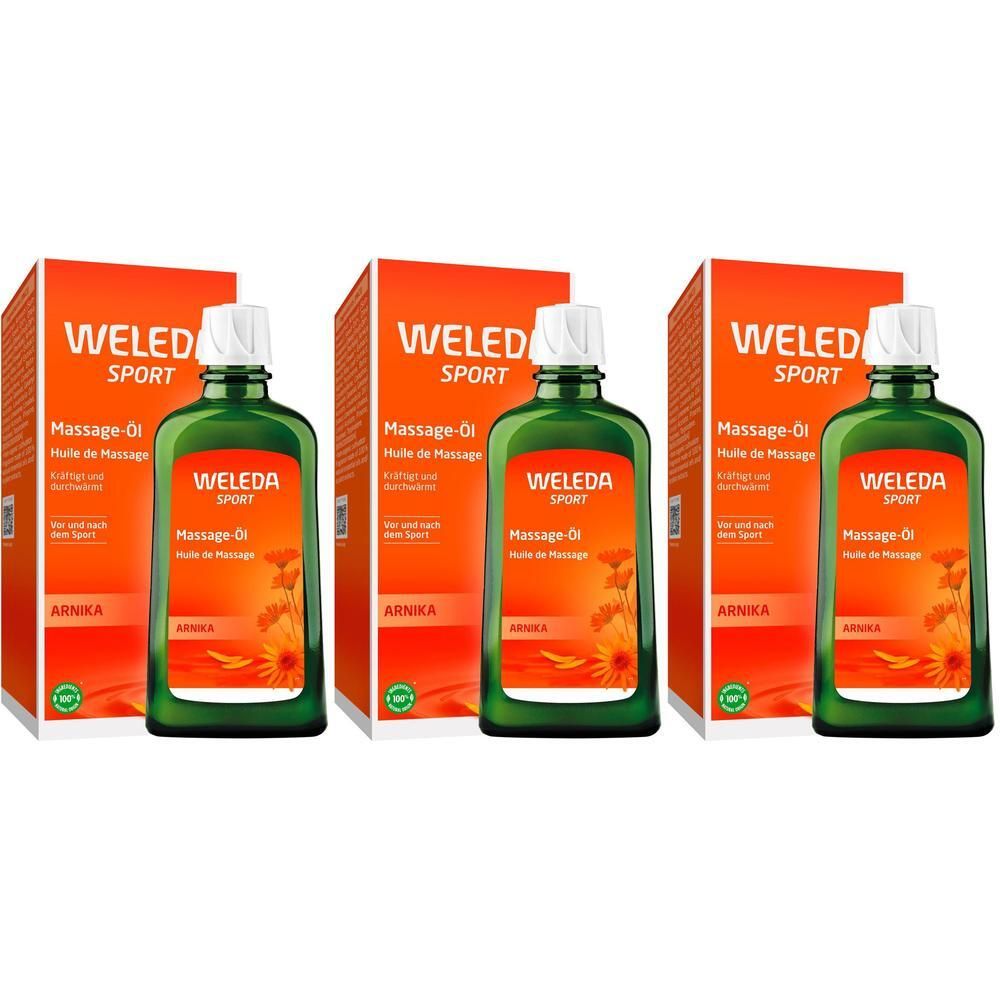 Weleda Sport Massage-Öl Arnika x3 3x200 ml Öl