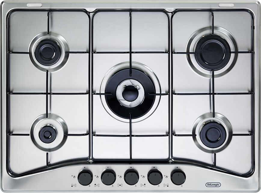 DeLonghi Ffa 57 Asv Piano Cottura 5 Fuochi A Gas Larghezza 68 Cm In Acciaio Inox Colore Acciaio Inox - Ffa 57 Asv