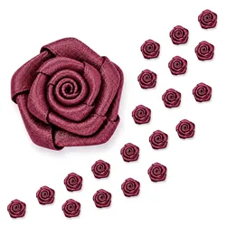 Creativery 20 Satinrosen 15mm Kleine Rosenköpfe Stoffrosen Deko Satinröschen Minirosen Beere