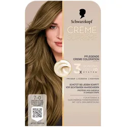2x Schwarzkopf Creme Supreme, Haarfarbe, Creme Supreme Coloration 7-0 Natürliches Dunkelblond (7-0 Natürliches Dunkelblond)