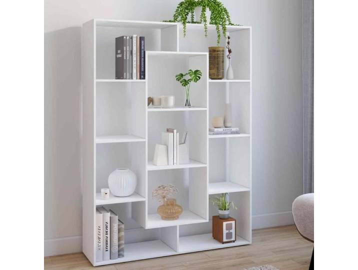 IDMARKET Etagère bibliothèque COLETTE avec 11 compartiments blanc 143 cm
