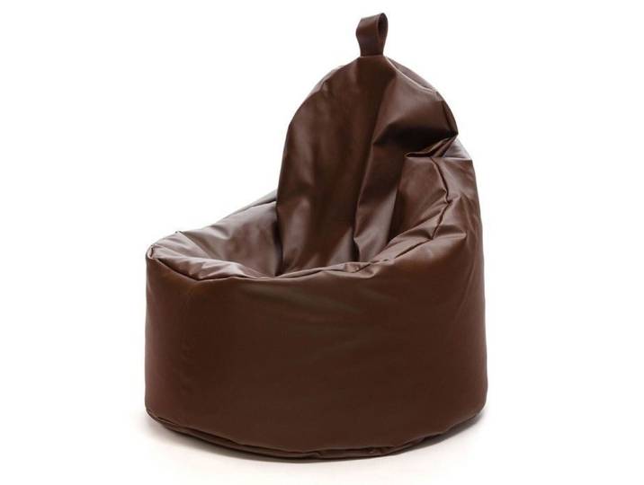 Fauteuil Pouf YOKO Cuir ecologique E13 Marron