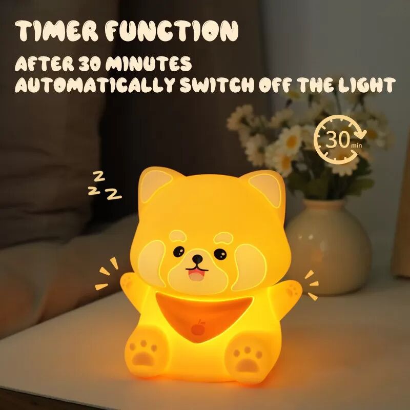 INF Niedliches Panda Nachtlicht - Silikon USB Wiederaufladbare Nachttischlampe für Kinder