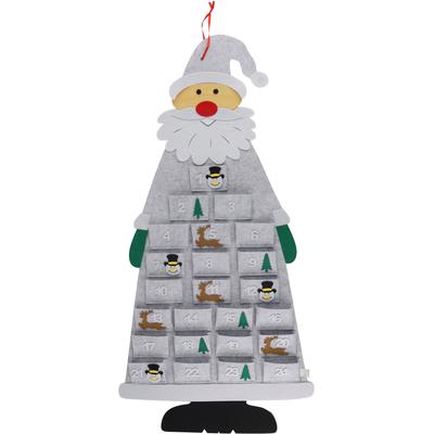Adventskalender OTTO HOME "Weihnachtsmann aus Filz mit 24 unbefüllten Taschen", grau (bunt), B:55cm H:100cm T:2cm, Polyester, Adventskalender, ca. 100x55cm, zum Hängen an Tür oder Wand, wiederverwendbar
