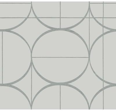 Antonina Vella Sun Circles Fog & Silver Wallpaper