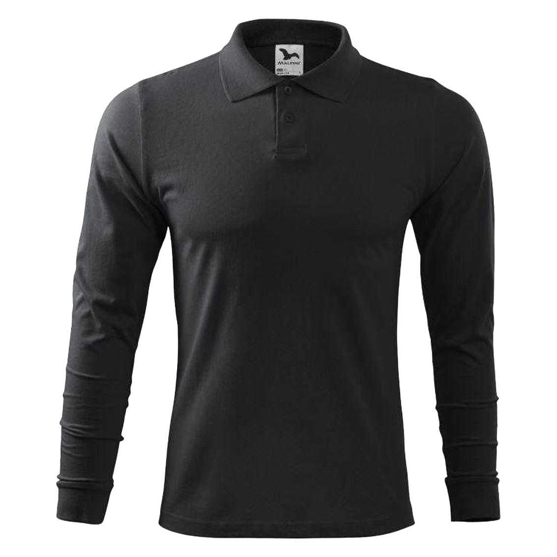 Malfini Single J. LS M MLI-21194 ebony gray polo shirt (L) (UTPP9099)