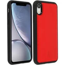 Akashi Schutzhülle aus Echtleder stoss- kratzfest für Apple iPhone XR – Rot (Apple iPhone XR), Smartphone Hülle, Rot