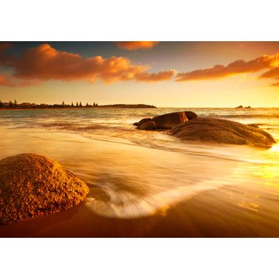 Fototapete PAPERMOON "Sun Tintes Beach", bunt, B:2,5m L:1,86m, Vlies, Tapeten