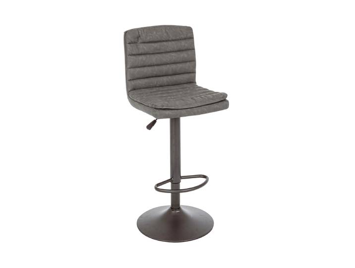 Höhenverstellbarer Barhocker „Connor“ Leder Dunkelgrau Bloomingloft Budget